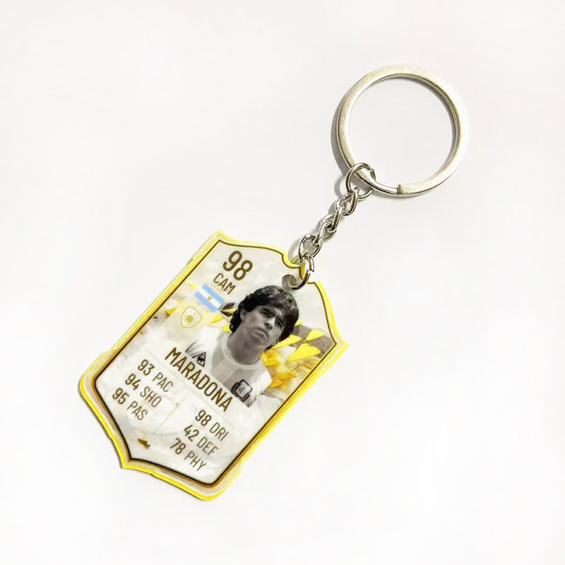 Football Player Scorecard Acrylic Keychain | UV Printed Sports Fan Collectible