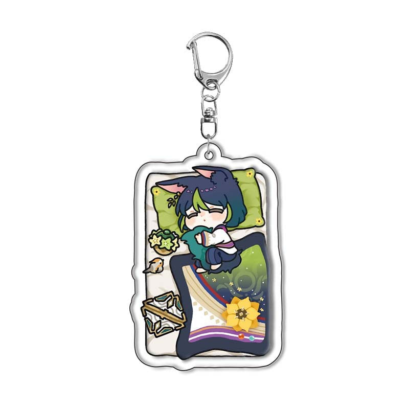 Custom Keychain UV Printed Genshin Cosplay Fan Gift Transparent Holographic Acrylic Keychain