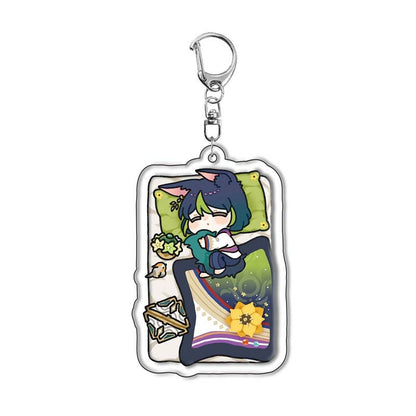 Custom Keychain UV Printed Genshin Cosplay Fan Gift Transparent Holographic Acrylic Keychain
