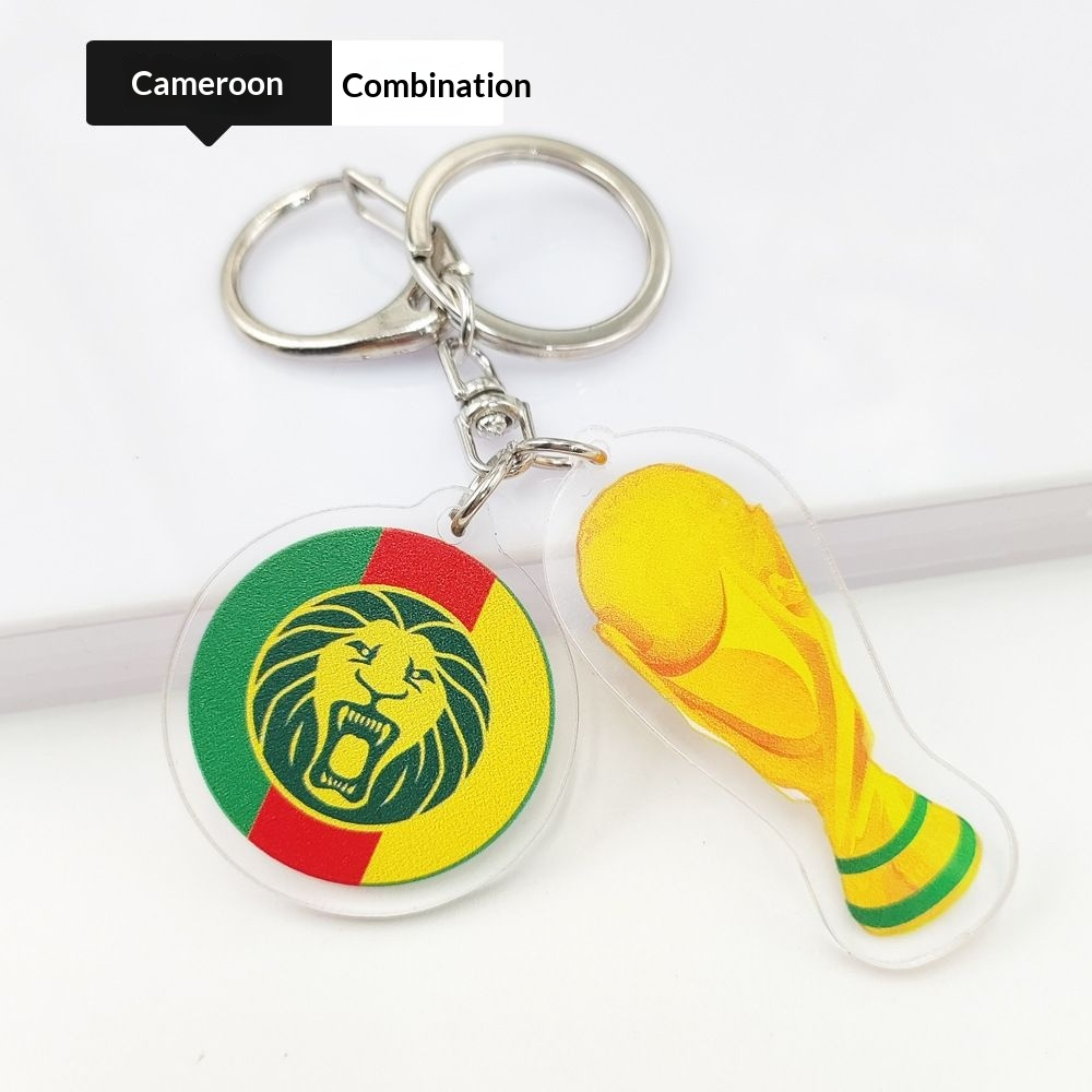 2026 Football World Cup National Flag & Trophy Acrylic Keychain Set