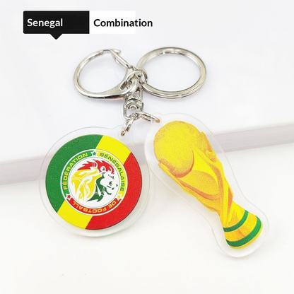 2026 Football World Cup National Flag & Trophy Acrylic Keychain Set