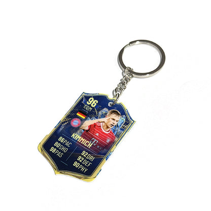 Football Player Scorecard Acrylic Keychain | UV Printed Sports Fan Collectible