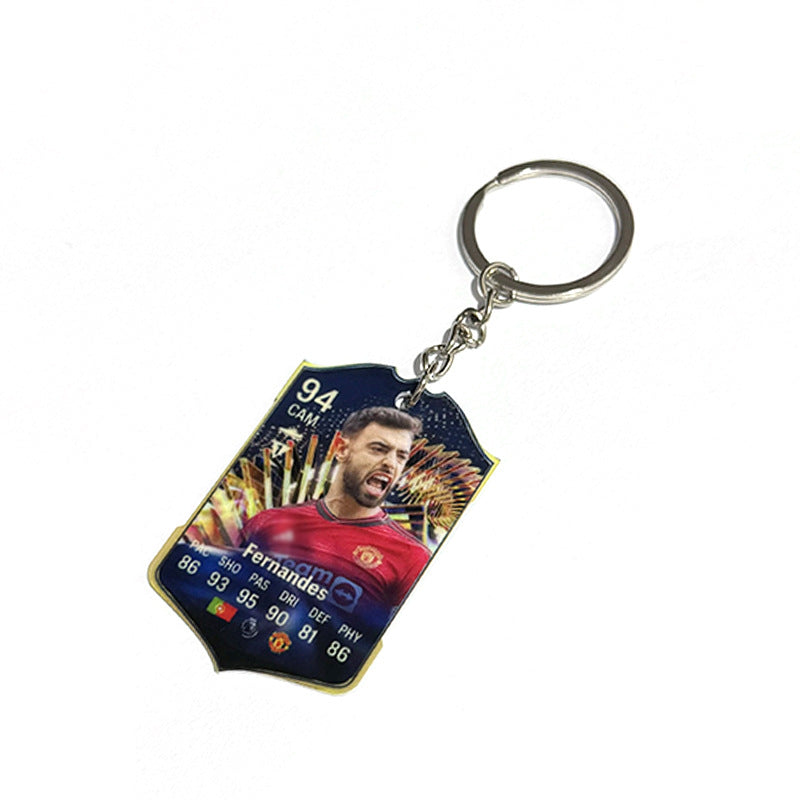 Football Player Scorecard Acrylic Keychain | UV Printed Sports Fan Collectible