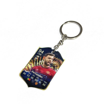 Football Player Scorecard Acrylic Keychain | UV Printed Sports Fan Collectible