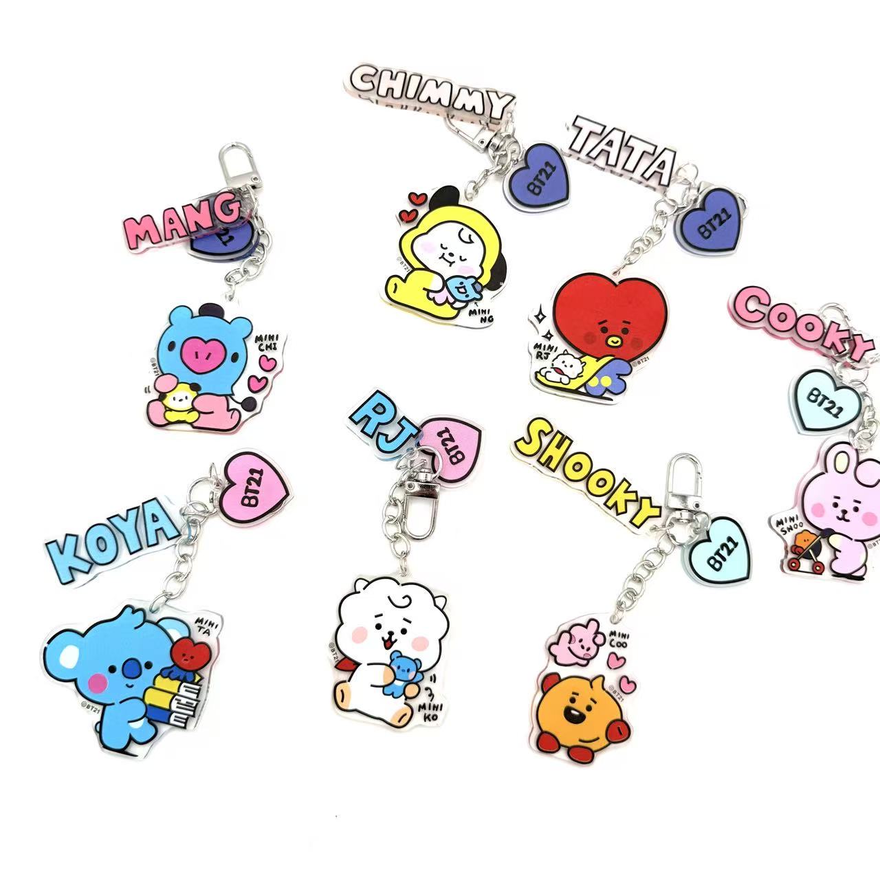 Kpop Idol Custom BTS Acrylic Keychain Cartoon Idol Style Charm Pendant for Gifts Souvenirs Fans