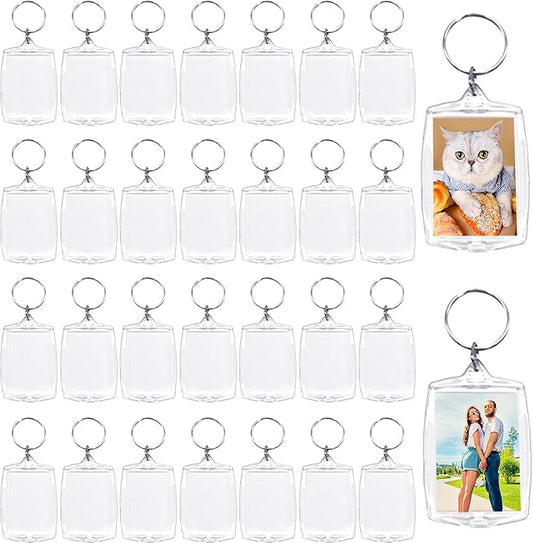 Acrylic Photo Keychains Clear Picture Frame Keychain for DIY Personalized Gifts