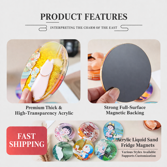 Cultural Acrylic Liquid Sand Fridge Magnets  Creative City Landmark Travel Souvenirs Custom