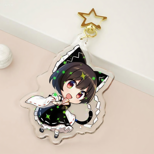 Custom Glitter Epoxy Holographic Acrylic Keychains/Charms