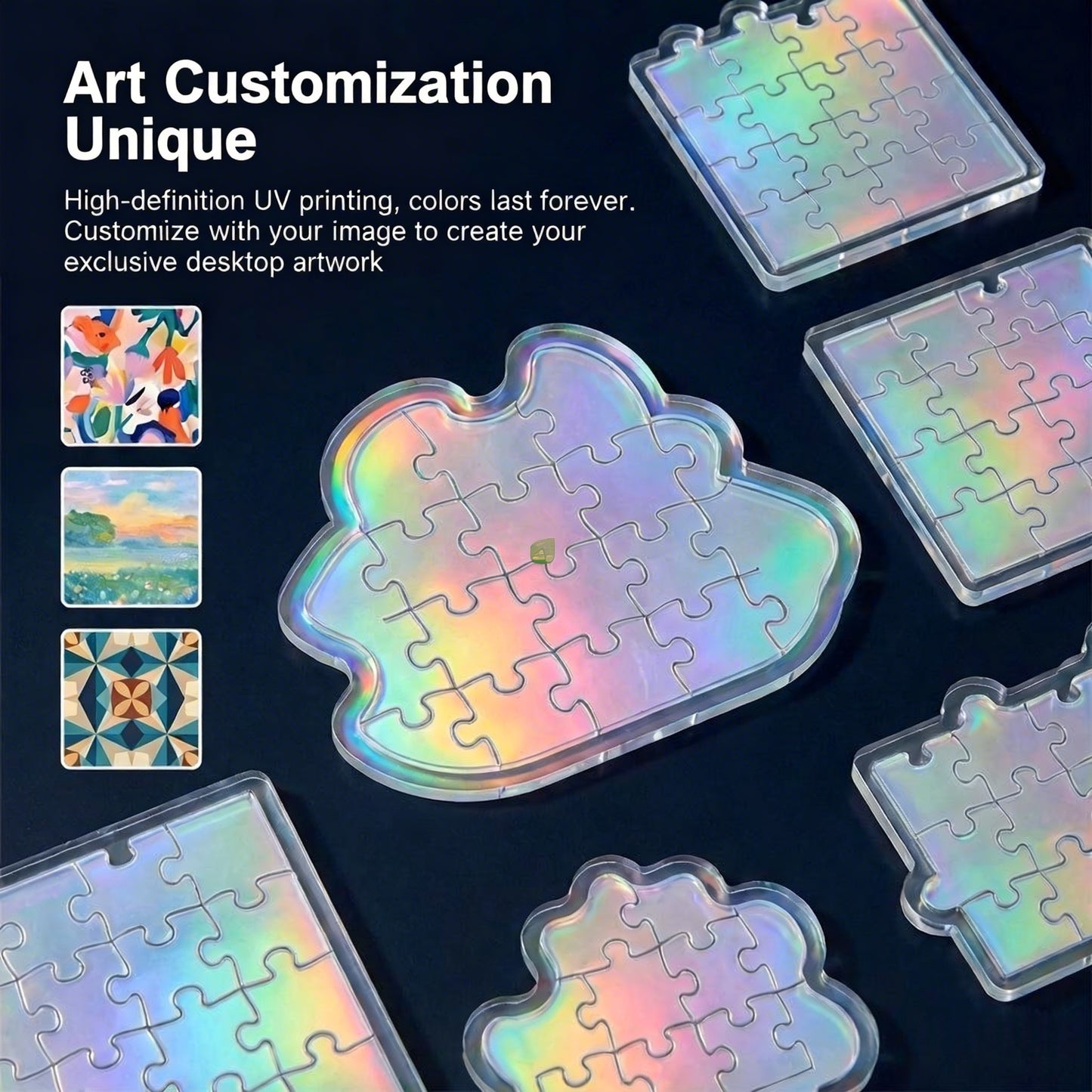Custom Acrylic Puzzle Fridge Magnet DIY Photo Logo Scenic Souvenir Creative Travel Magnetic Sticker