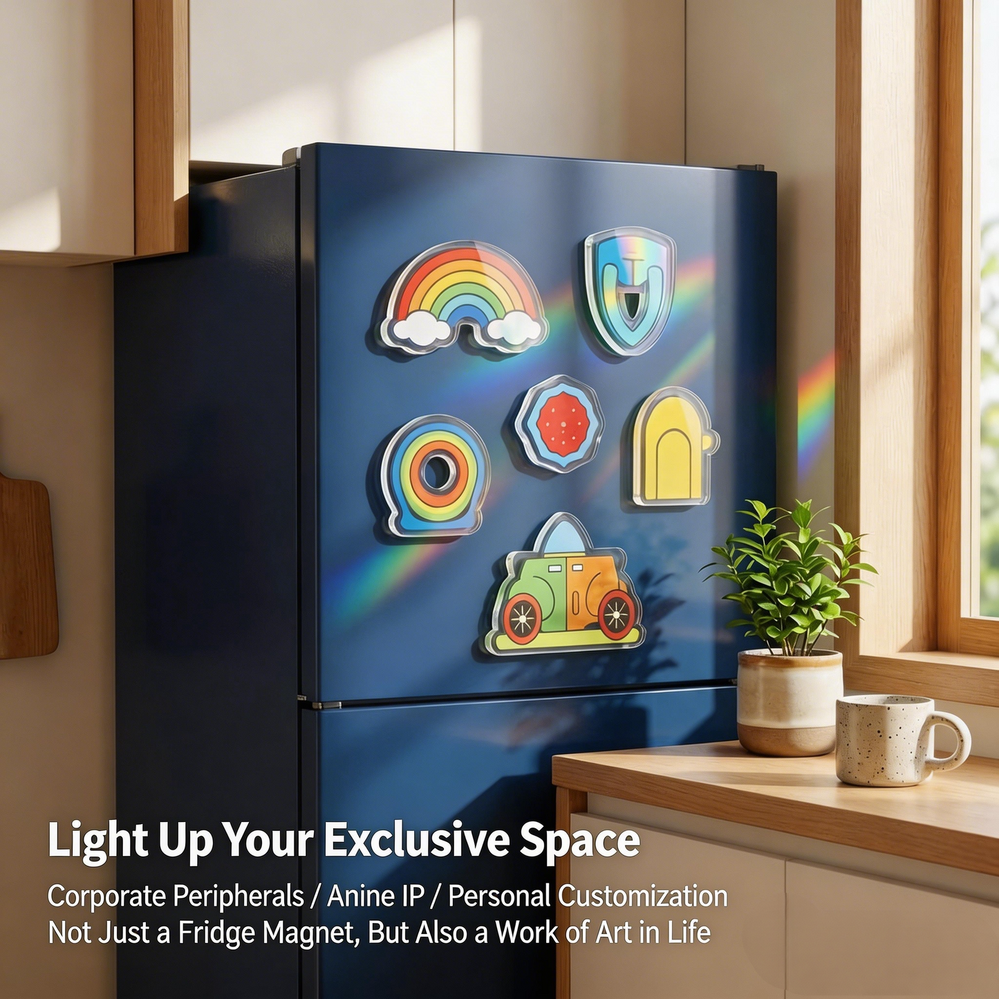 Custom Acrylic Fridge Magnets for Kids Creative Promotional Gift Refrigerator Magnets