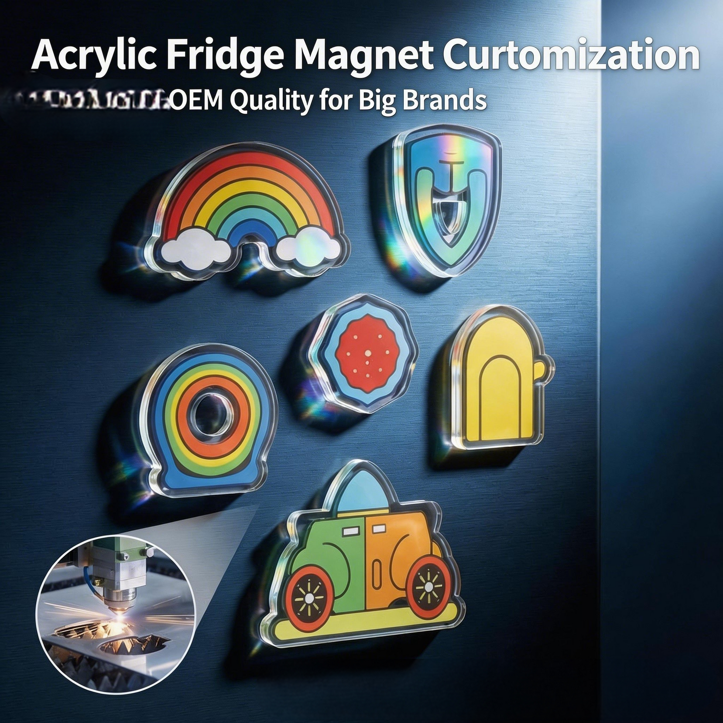 Custom Acrylic Fridge Magnets for Kids Creative Promotional Gift Refrigerator Magnets